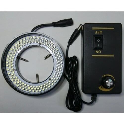 Microscope Ring Light Source Visual Light Source Metal 61mm Inner Diameter Tri-ring 144 Pellet Lamp Ring Adjustable LED