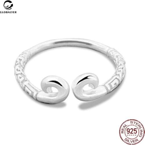 Sterling silver Xiangyun ring Open ring Manufacturers Precious metals jewelry Friends give gifts to each other Free shipping 347