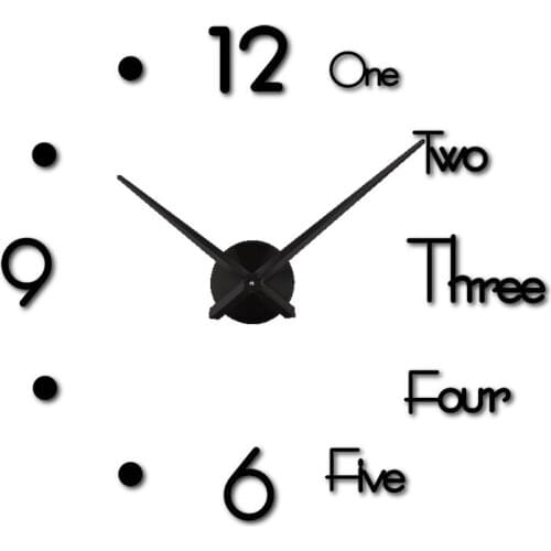 3D DIY Wall Sticker Clock Silent Home Decor Large Wall Clock Modern Design Living Room Acrylic Mirror Nordic Wall Clock 2020 New