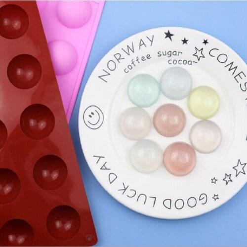 15 holes small semicircle silicone cake mold, chocolate mold, ice tray mold, high temperature resistant material Diy