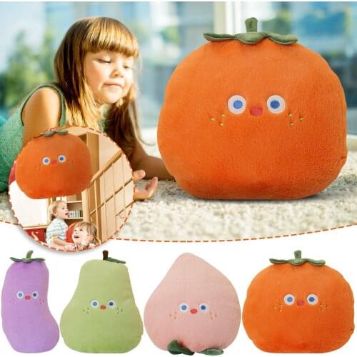 18 inch kawaii Pear Fruit Pillow Plush Stuffed toys Eggplant Peach Pillow Soft doll Birthday Gift For kids Children Peluches toy