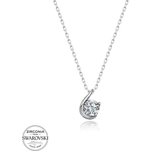 Silver 925 Sterling Swarovski Zirconia Cubic Zirconia Solitaire Pendant
