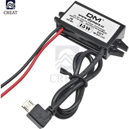 Micro USB DC 12V to 5V 3A Converter Step Down Power Supply Module DC/DC Step Down Waterproof Module Board