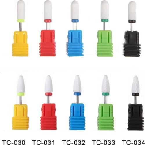 Professionally Brand Ceramic Rotary Cuticle Burr Milling Cutter Manicure Dead Skin Removal Drill Accessory Tools Nail Drill Bit