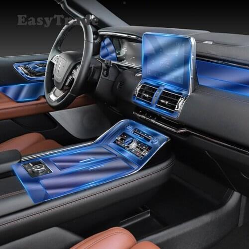TPU Transparent Film For Lincoln Navigator Accessories 2020 Car Dashboard Film Screen Armrest Protection Sticker Anti-scratch