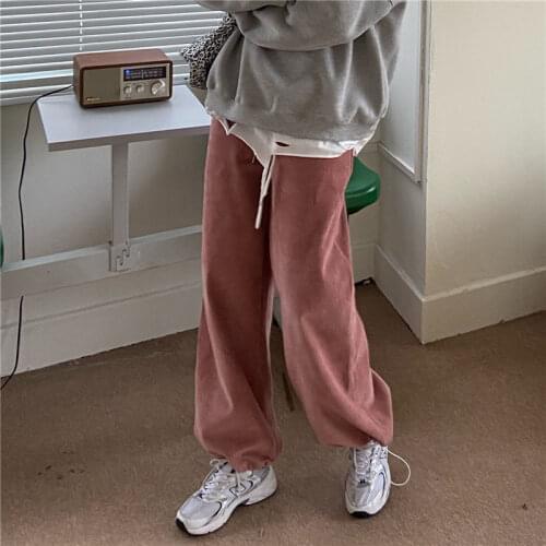 QWEEK Women's Corduroy Trousers