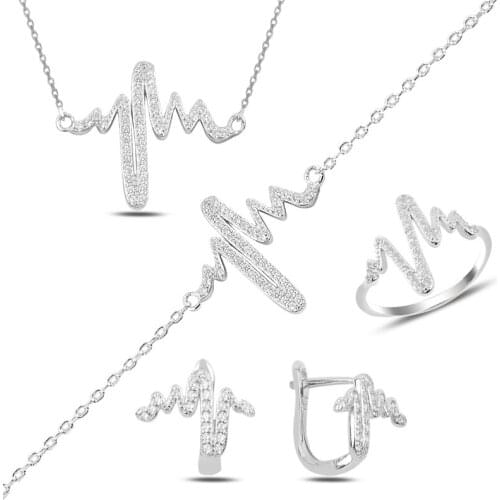 Silverlina Silver Heart Ritmi Zircon Cubic Zirconia Set