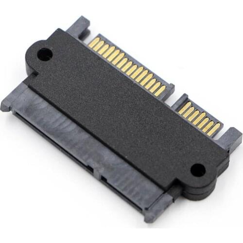 SFF-8482 SAS 22 Pin to 7+15 Pin SATA Male HDD Hard Drive Adapter 90 Degree Angle