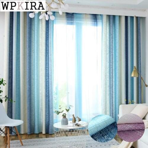 Nordic Rainbow Curtains for Living Room Gradient Stripe Drape Window Bedoom Shade for Kids Baby Room Sheer Blind 109#D