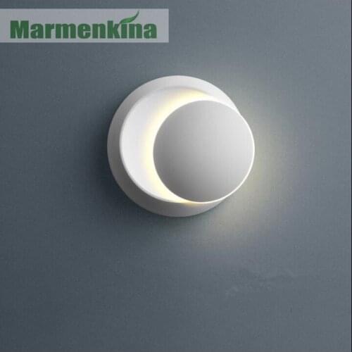 Nordic minimalist bedroom headboard led wall lamp creative living room dining room stairs aisle round adjustable lights