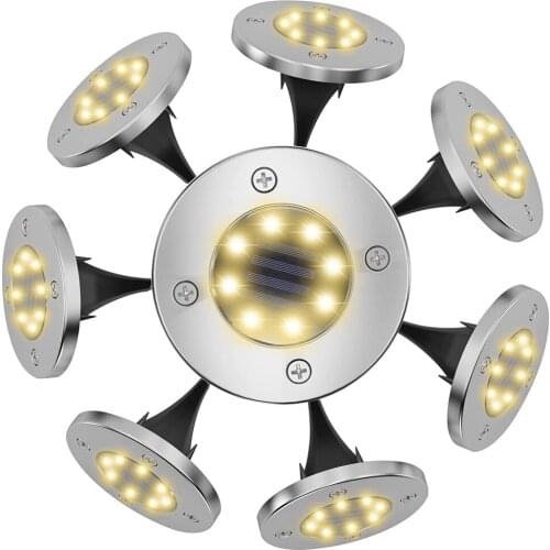 Yohencin Solar Ground Lights,Solar Floor Lights for Outdoor Garden IP65 Waterproof Solar Disk Lights Garden Powered for Lawn Pat