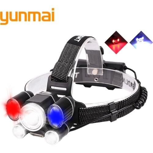 Super Bright Bicycle Light XP50.2 Powerful LED Headlamp Zoom Headlight 18650 Battery Red Blue And White Headlight 5S-2055 Yunmai