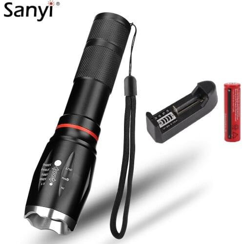 LED Flashlight 6 Switch Modes T6 COB Zoomable Focus Torch Magnetic Work Light Camping Lantern Waterproof Bicycle Light AAA/18650