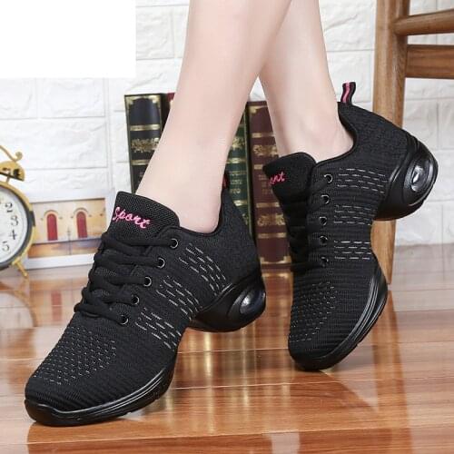 Shangpintu Dancing Shoes For Women Summer Mesh Modern Jazz Dance Shoes High Quality Lady Dance Sneakers Female Shoes