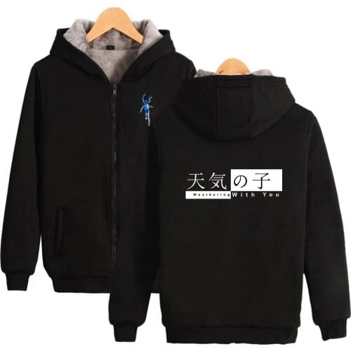 Fashion Brand mens sweatshirt with a zipper LetterJapanese anime weather son Print Black Color Mens Sweatshirt Novelty Hoodies