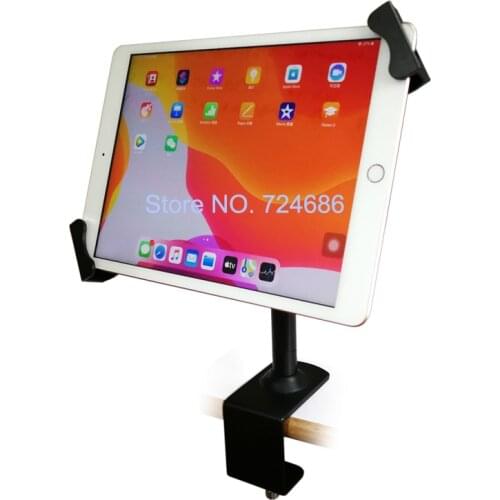 Universal 7-10.1 inch tablet secure mount on desktop foothold support with lockable bracket display on restaurant or trade show