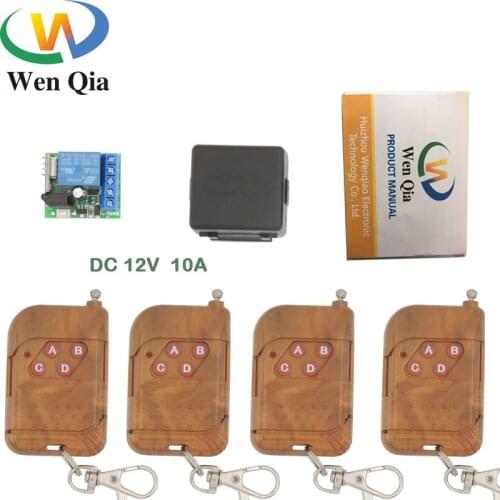 DC 12V 10Amp 2200W 1CH Universal Remote Control Switch Wireless Receiver Relay Board for rf 433MHz Remote Electric Door openner