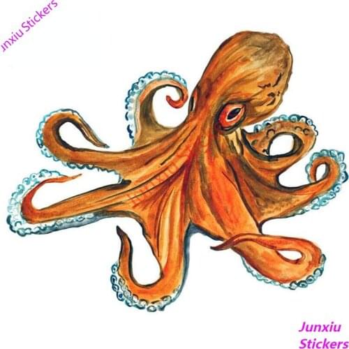 Octopus Squid Bumper Window Vinyl Car Stickers Graphics Beach Sea Life Home Decor Sticker Scratch-Proof Exterior PVC13x11cm
