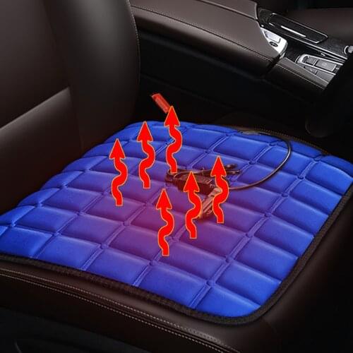 VODOOL 12V Heated Car Seat Cushion Cover Seat Heater Warmer Winter Cushion cardriver heated seat cushion USB/Car charging