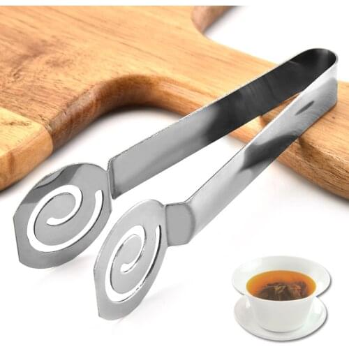 Stainless Steel Tea Bag Clip Squeezer Teabag Tongs Food Bread Lemon Slices Pliers Kitchen Baking Tool Tea Leaf Strainer Clip