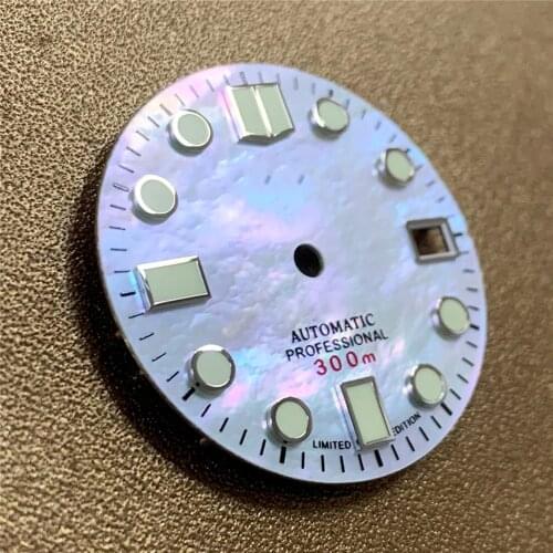 28.5MM Watch Dial for NH35 Dial Automatic Movement Replacement Green Luminous Watch Plate