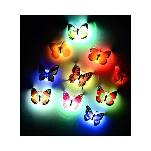1/5 pcs Lovely Butterfly LED Night Light Color Changing Light Lamp Beautiful Home Decorative Wall Nightlights