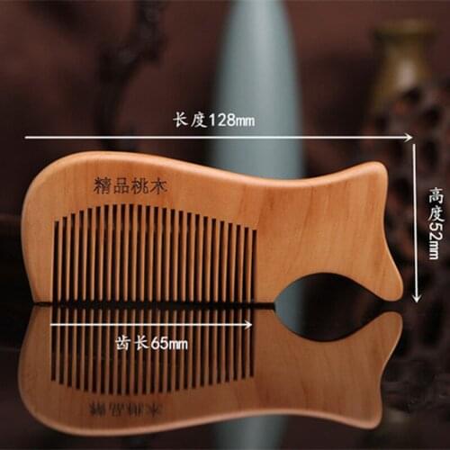 1 pc Natural Peach Wood Comb Close Teeth Anti-static Head Massage Hair Care Wooden Tools Beauty Accessories