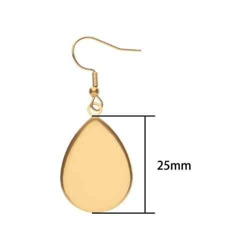 10pcs/lot high quality Stainless Steel 25mm Stud Blank French Lever Earring Tray Cabochon Setting Cameo Base Jewelry