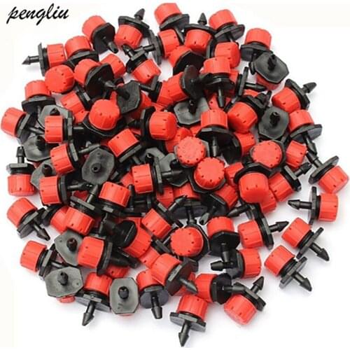 1000Pcs 8 hole Garden Irrigation Misting Micro Flow Dripper Red Drip Head 1/4'''' Water Hose Drip Irrigation System IT108