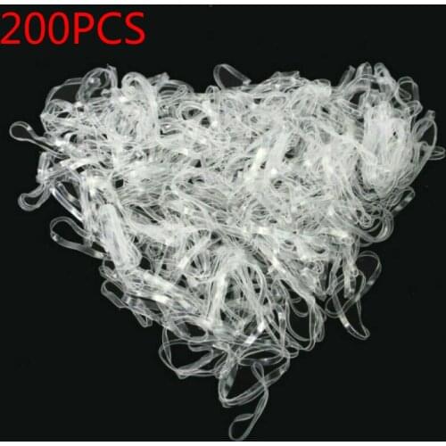 200pcs/pack of transparent disposable rubber bands for girls, ponytail clip elastic hairpin tie apron girl hair accessories