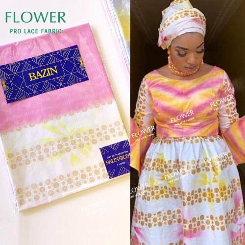 2021 Unique Design Jacquard Style Bazin Riche Gextczer For Gambia Women Daily Party Dresses Printed Bazin Riche Lace Fabrics