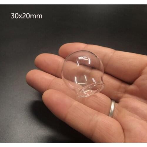 30x20mm Glass Pendant glass bottle vial open glass globe bubble necklace Vintage Mini Wish Bottle Necklace DIY Women Gift 10pcs