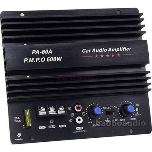 5pcs NEW 12V 600W Mono Car Audio Power Amplifier Powerful Bass Subwoofers Amp PA-60A