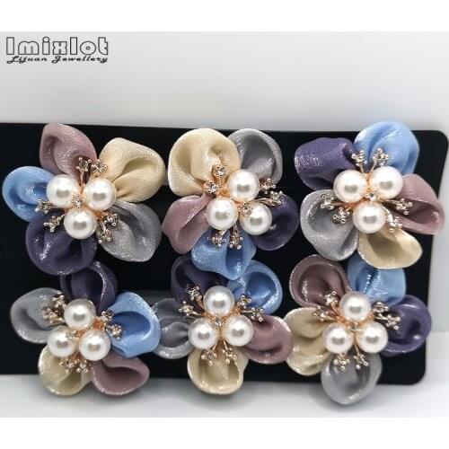 6pcs Korean Colorful Mesh Yarn Lace Flower Buckle Hair Clips Hairpins for Women Girls Sweet Hair Claws Fashion Hair Accessories