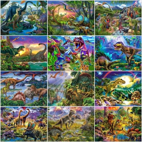 AZQSD Dinosaur Diamond Painting Full Square Animal 5d Diy Diamond Embroidery Sale Handmade Rhinestones Home Decor Gift