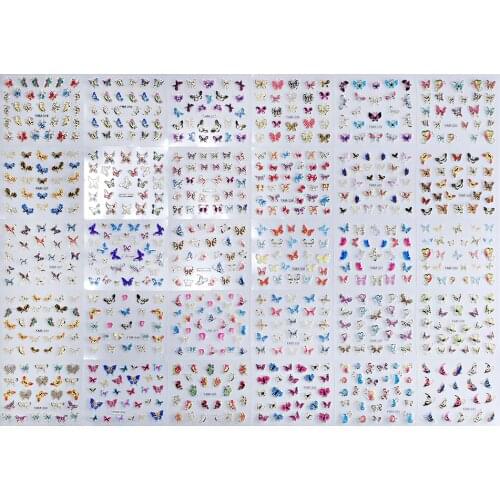 Butterfly-Gold Nail Stickers / Decals Nail Print - Decals on a sticky basis - Nail Art Decals - Design Nail Art -30pcs
