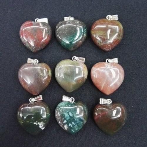 Free shipping 30mm natural india onyx stone charms heart pendants for jewelry making 10pcs/lot Wholesale