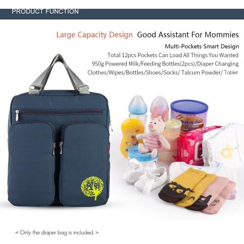 Insular Mummy Backpack Large Baby Diaper Bag Portable Storage Bag with Stroller Bag Changing Mat Bag for Maternal Child Supplies
