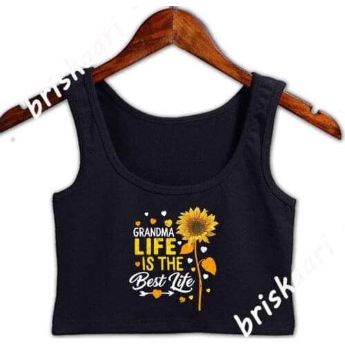 Mothers Day Grandma Life Is The Best Life Crop Top Women Top Gift Cool For Women Summer Style S-2xl Pattern Custom Vest