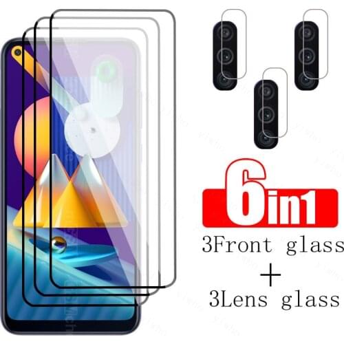 For samsung m11 tempered glass for samsung galaxy m11 m 11 protective glass on samsungm11 SM-M115F camera lens full cover case