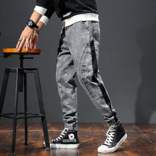 Mens Denim Pants Plus Size Patchwork Jeans Male Spring Summer Fashion Streetwear Elastic Band Harem Trousers 7XL Pantalon Homme