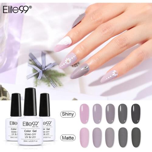 Elite99 10ml Purple Color Series Gel Polish Soak Off UV LED Nail Varnish Primer Semi Permanent Nail Polish UV Lacquer Nail Art