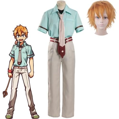 Toilet-bound Cosplay Hanako-kun Costume Minamoto Kou Suits Full Set Shirt Tie Pants Belt Halloween Wig Adult Men JK Uniform