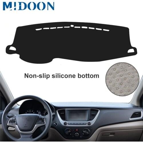 MIDOON Fit For Hyundai Solaris 2 Accent 2017 2018 Dashmat Dash Mat Dashboard Cover Pad Sun Shade Dash Board Cover Carpet