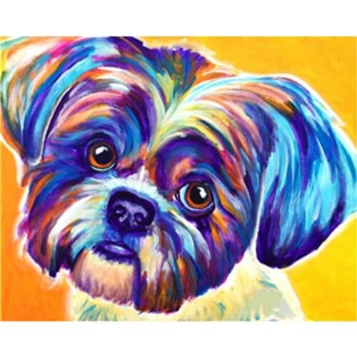 Drill Square Diamond 5D DIY Diamond Painting Shih Tzu dog Animal Diamond Embroidery pet Cross Stitch Rhinestone decor