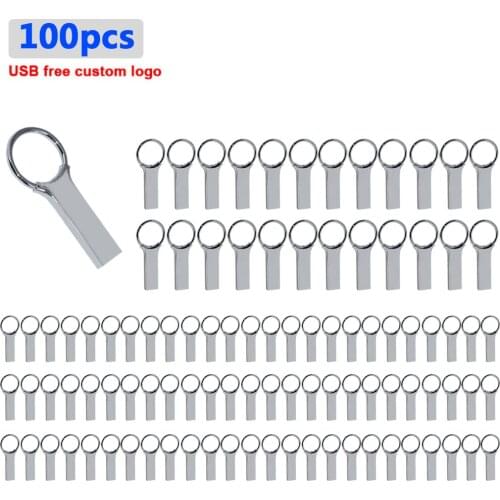 100pcs/lot Metal Pen Drive 128GB Key USB Stick Flash 64GB Pendrive 32GB cle usb memory 8GB 4GB 16GB USB Flash Drive