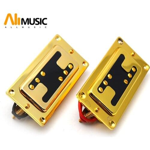 Mini Style Two Line 6 Hole Electric Guitar Humbucker Pickup Neck/Bridge Pickup Gold