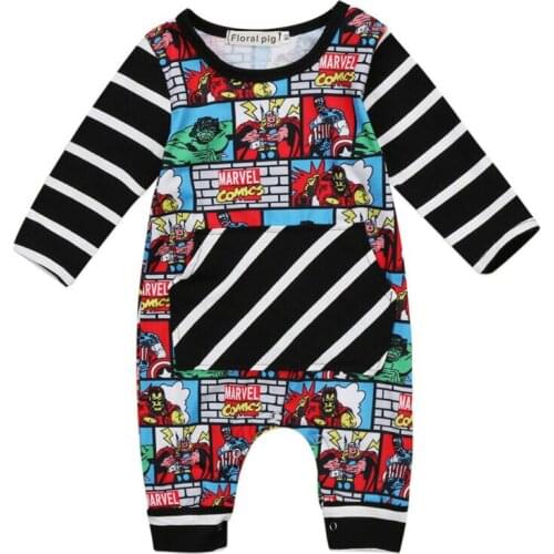 Modish Newborn Infant Baby Kid Boy Outfit Clothes Long Sleeve Superhero Romper Jumpsuit Body suit