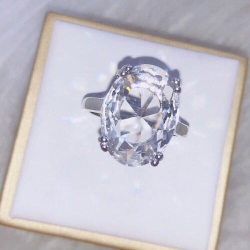 Fashion Super Flash Zircon Ring Personality Simple Feminine Jewelry Romantic Wedding Gift