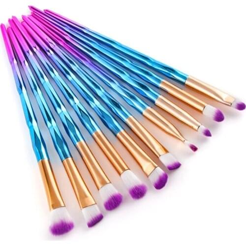 10Pcs Diamond Makeup Brushes Set Professional Eye Contour Powder Eyeshadow Cosmetic Brush Tools Beauty Tools For Make Up